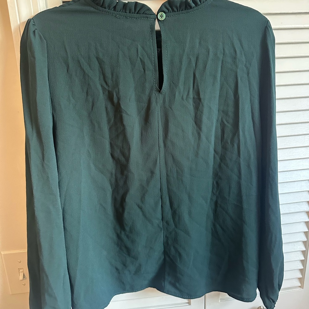 Boohoo Emerald Ruffle Top